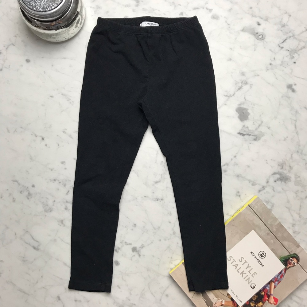 bebe girls Classic Black Full Length Leggings Pant